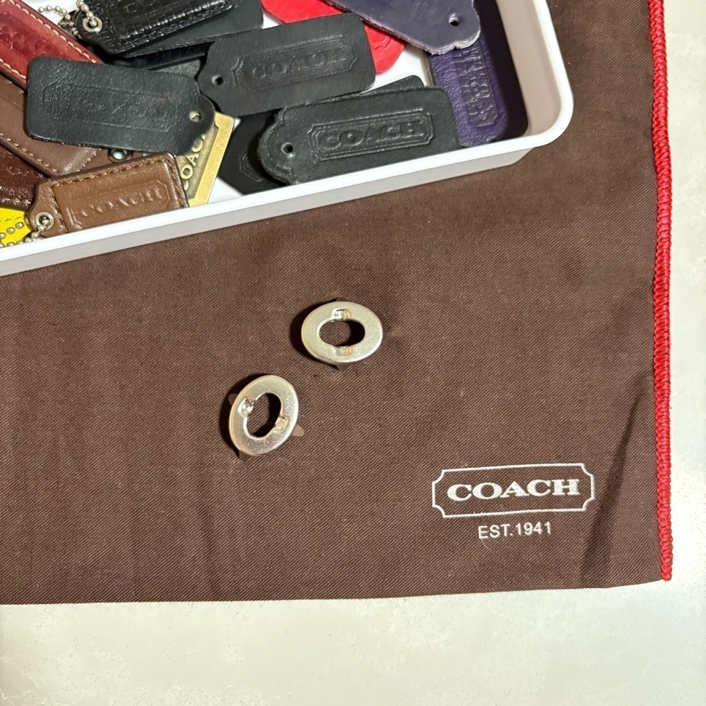 2 pieces NICKEL Vintage Coach Turnlock Faces Replacement Parts Hardware - Picture 8 of 11